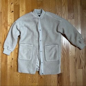 Eddie Bauer Cream Sherpa Fleece Coat